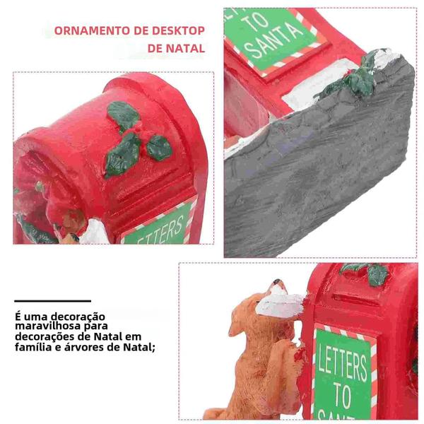 Imagem de Vermelho Natal Sobremesa Caixa De Correio Estatueta Ornamento Artesanato Mesa Decoração Festa