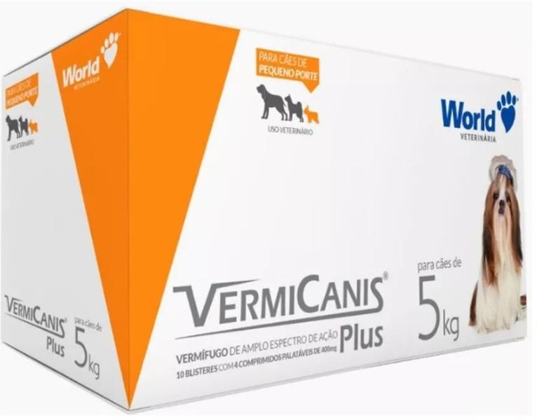 Imagem de Vermicanis Para Cães 5 Kg - 400mg - 10 blisteres c/4 comp. palatáveis cada ( 40 Comprimidos )