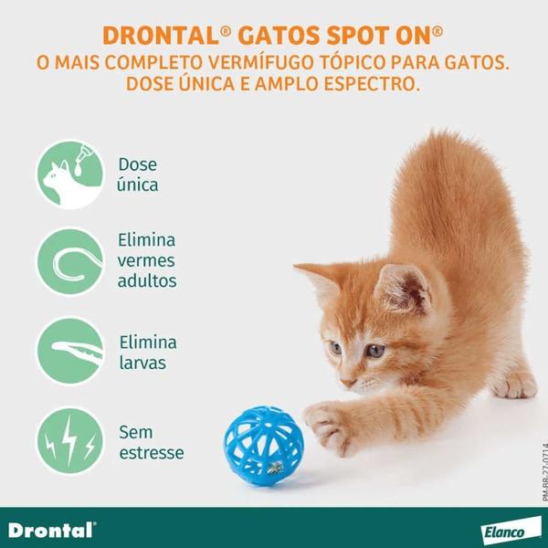 Imagem de Vermicida Drontal SpotOn para Gatos de 2,5kg a 5kg Bisnaga com 0,70ml