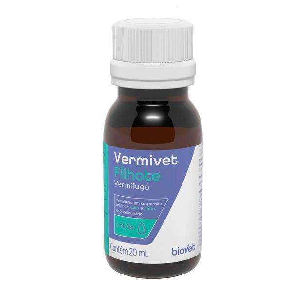 Imagem de Vermífugo Biovet Vermivet Filhotes para Cães e Gatos - 20 mL