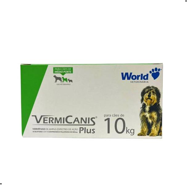 Imagem de Vermifugo Cães 10 Kg Vermicanis Plus 800mg 40 Comprimidos