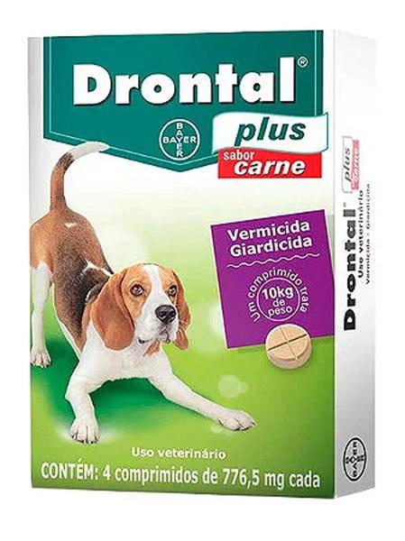 Imagem de Vermífugo Drontal Plus Cães até 10kg Sabor Carne com 4 unidades