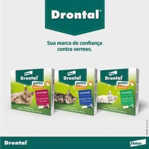 Imagem de Vermífugo Drontal Spot On para Gatos 0,5kg a 2,5kg 1 bisnaga