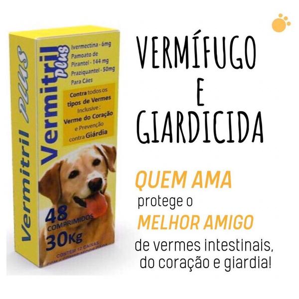 Imagem de Vermífugo e Giarcida - 16 Comprimidos Mastigáveis para Cães até 30kg - Combate Carrapatos e Pulgas