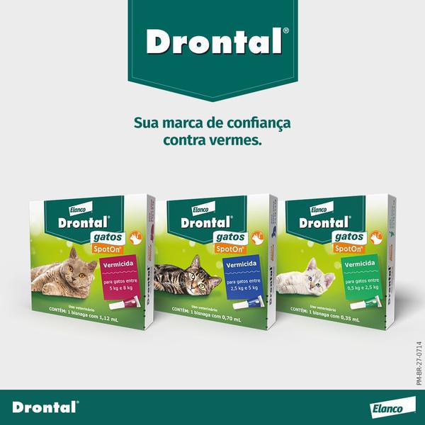 Imagem de Vermífugo Elanco Drontal Spot On Para Gatos De 2,5 Até 5 Kg