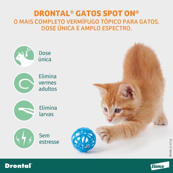 Imagem de Vermífugo Elanco Drontal Spot On Para Gatos De 2,5 Até 5 Kg