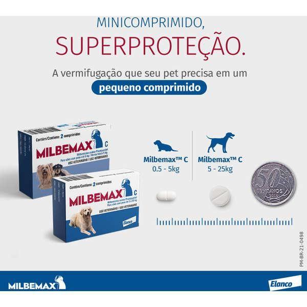 Imagem de Vermífugo Milbemax C para Cães de 5 a 25 Kg - 2 Comprimidos