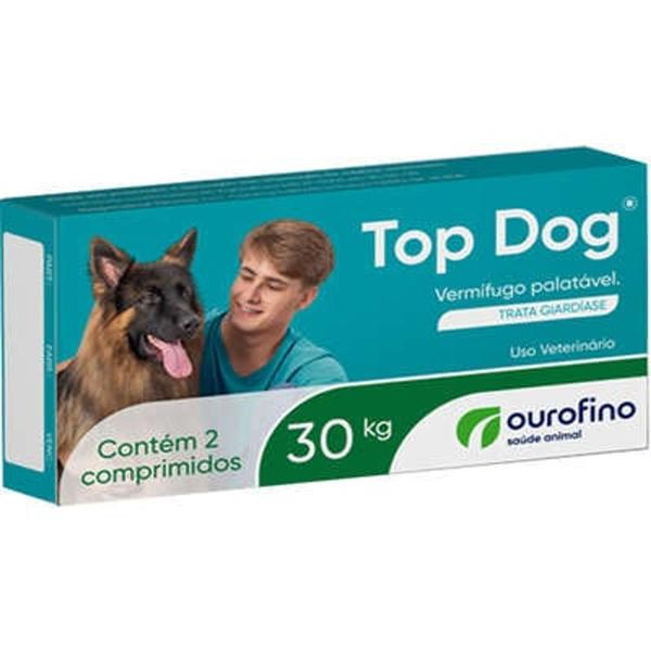 Imagem de Vermífugo Para Cães de 30 kg Top Dog Comprimido Palatável 2 Comprimidos