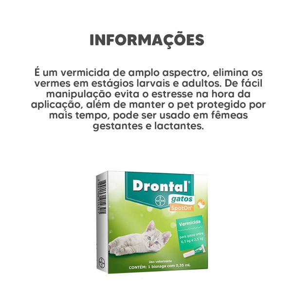 Imagem de Vermífugo para Gatos Drontal Spot On 0,35ml 0,5kg à 2,5kg