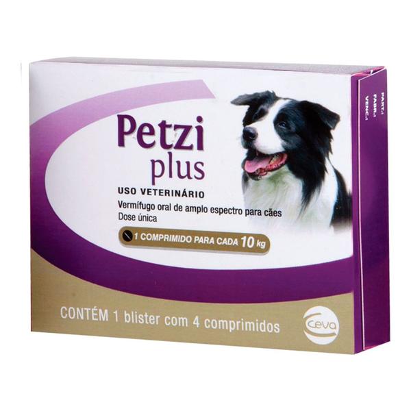 Imagem de Vermífugo Petzi Plus 800mg Cães 10kg 4 comprimidos