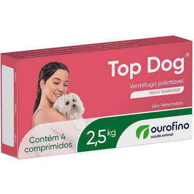 Imagem de Vermífugo Top Dog Cães 2,5kg com 4 comprimidos