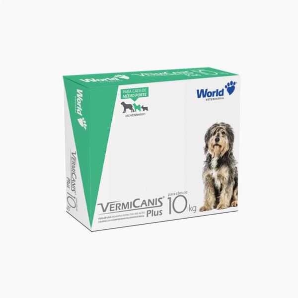 Imagem de Vermífugo Vermicanis Plus Para Cães De 10Kg 4 Comprimidos 800mg World Veterinária