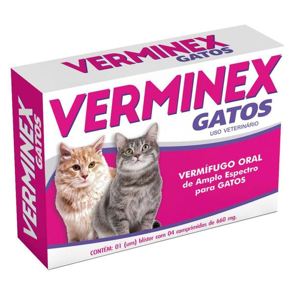 Imagem de Vermífugo verminex gato c/04 comprimidos vetbras