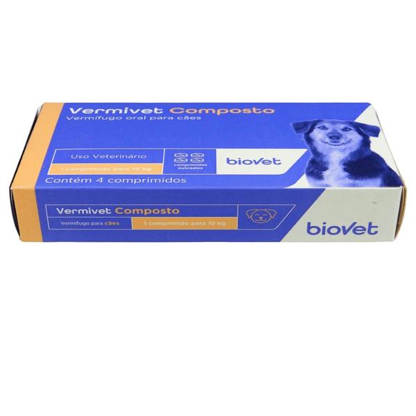 Imagem de Vermífugo Vermivet Composto Biovet 600mg c/ 4 Comprimidos