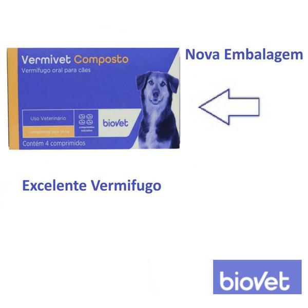 Imagem de Vermífugo Vermivet Composto Biovet 600mg c/ 4 Comprimidos