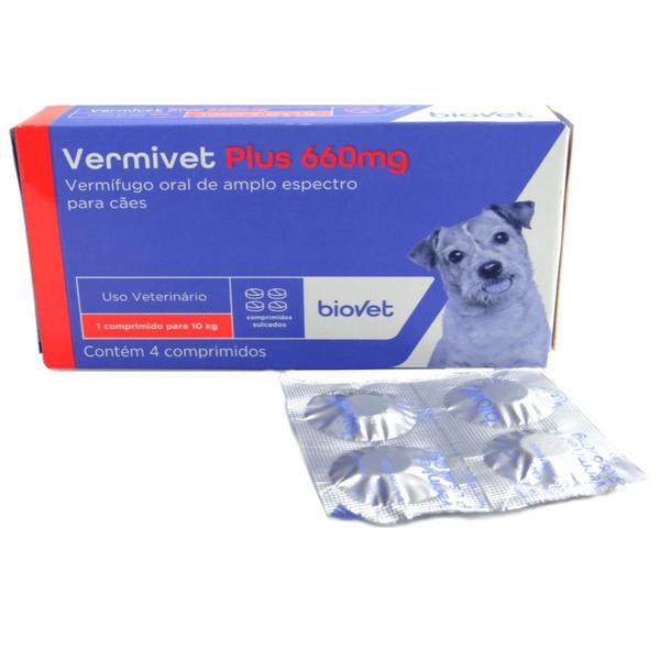 Imagem de Vermífugo Vermivet Plus Biovet 660mg c/ 4 Comprimidos