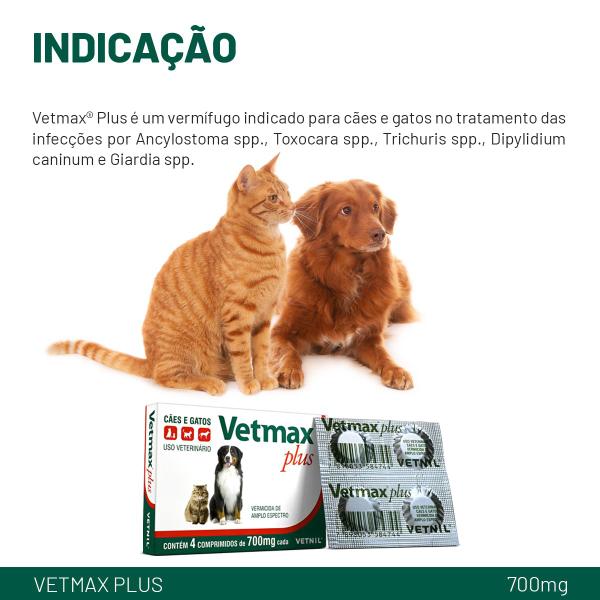 Imagem de Vermifugo Vetmax Plus  para Caes e Gatos 4 Comprimidos