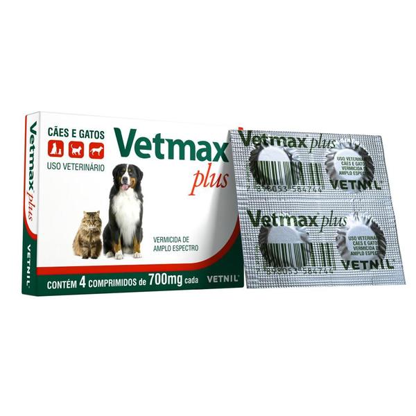 Imagem de Vermífugo Vetnil Vetmax Plus 700mg - 4 Comprimidos