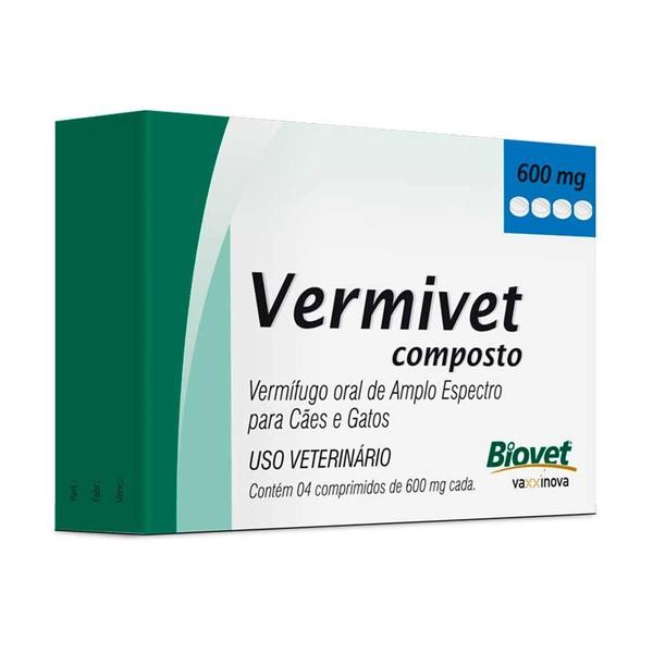 Imagem de Vermivet Composto Biovet 600mg com 4 Comprimidos