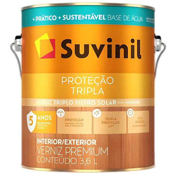 Imagem de Verniz à Base de Água Brilhante Natural 3,6 Litros - 50347965 - SUVINIL