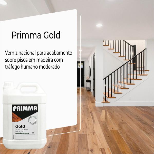 Verniz Base Agua Primma Gold 5l Madeira/sinteco Brilhante, fosco, acetinado semibrilho Imagem de Verniz Base Agua Primma Gold 5l Madeira/sinteco Brilhante, fosco, acetinado semibrilho