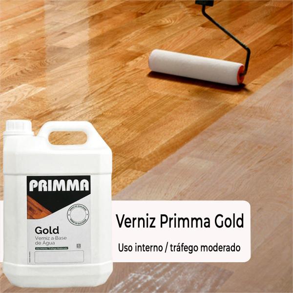 Verniz Base Agua Primma Gold 5l Madeira/sinteco Brilhante, fosco, acetinado semibrilho Imagem de Verniz Base Agua Primma Gold 5l Madeira/sinteco Brilhante, fosco, acetinado semibrilho