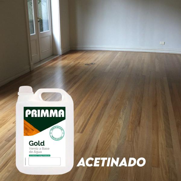 Verniz Base Agua Primma Gold 5l Madeira/sinteco Brilhante, fosco, acetinado semibrilho Imagem de Verniz Base Agua Primma Gold 5l Madeira/sinteco Brilhante, fosco, acetinado semibrilho
