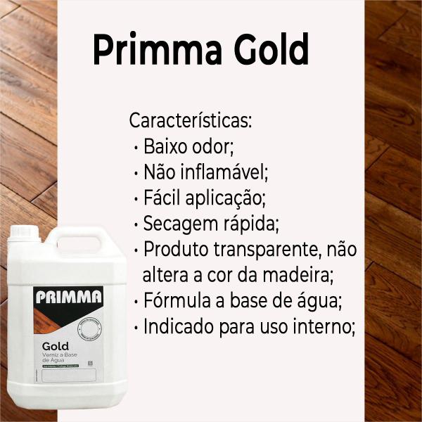 Verniz Base Agua Primma Gold 5l Madeira/sinteco Brilhante, fosco, acetinado semibrilho Imagem de Verniz Base Agua Primma Gold 5l Madeira/sinteco Brilhante, fosco, acetinado semibrilho
