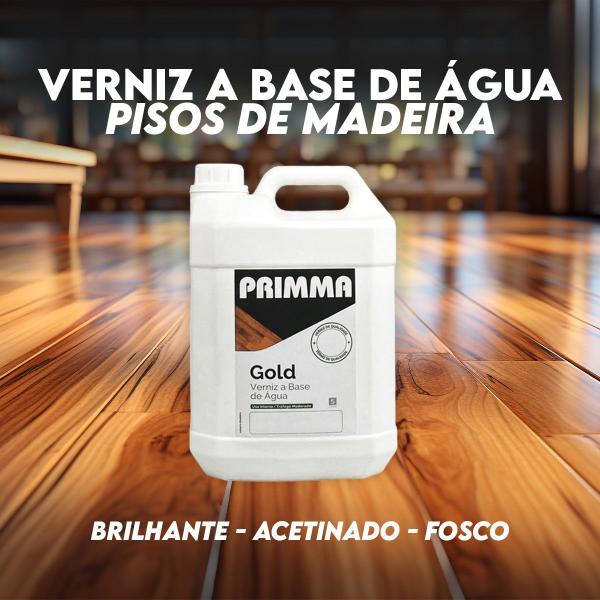 Verniz Base Agua Primma Gold 5l Madeira/sinteco Brilhante, fosco, acetinado semibrilho Imagem de Verniz Base Agua Primma Gold 5l Madeira/sinteco Brilhante, fosco, acetinado semibrilho