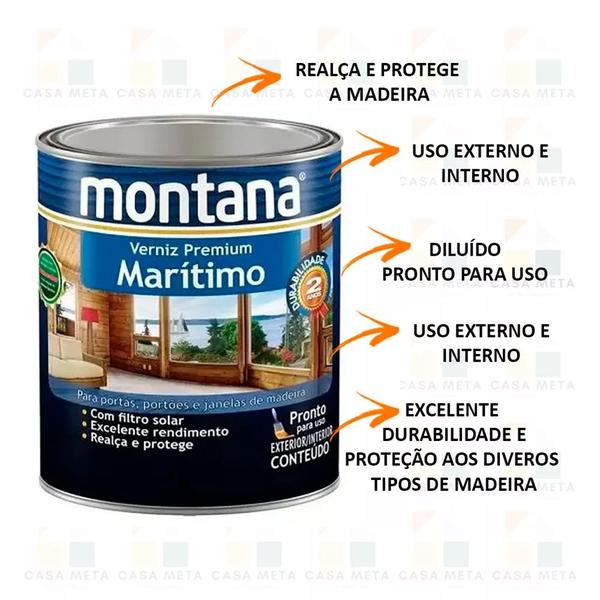 Imagem de Verniz Maritimo Madeira Natural Filtro Solar Montana 900ml