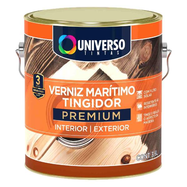 Imagem de Verniz Maritimo Tingidor Premium Brilhante Mogno Universo 3,6 L 