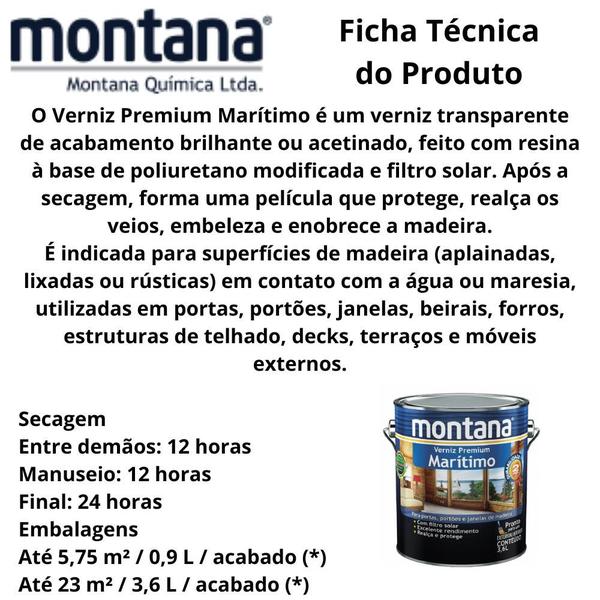 Imagem de Verniz Montana Premium Marítimo Fosco 3,6L