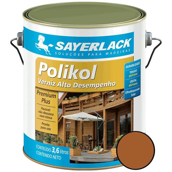 Imagem de Verniz Polikol Acetinado Mogno 3,6 Litros - SO.2312.9950GL - SAYERLACK