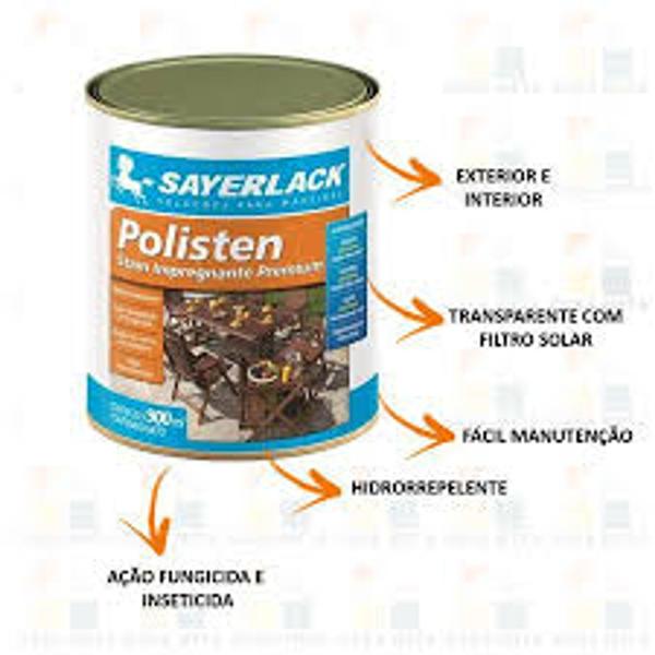 Imagem de Verniz Polisten Stain Nogueira Acetinado 900ml Sayerlack Madeira