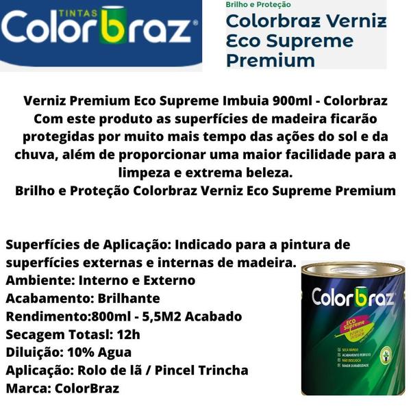 Imagem de Verniz Premium Eco Supreme Imbuia 800ml - Colorbraz