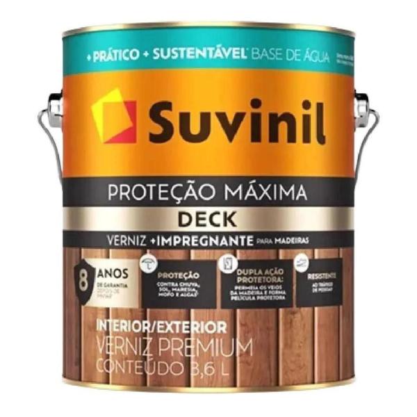 Imagem de Verniz Proteção Max Deck Água Imbuia Acetinado Suvinil 3,6l