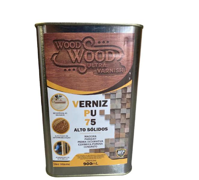 Imagem de Verniz Pu 75 Wood Wood Monocomponte Alto Brilho 900 Ml