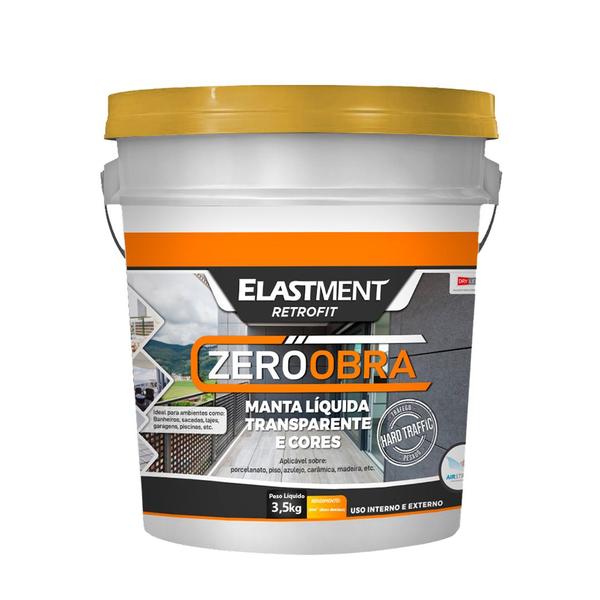 Imagem de Verniz Pu Manta Líquida Zero Obra Elastment 3,5kg Fosco Cinza