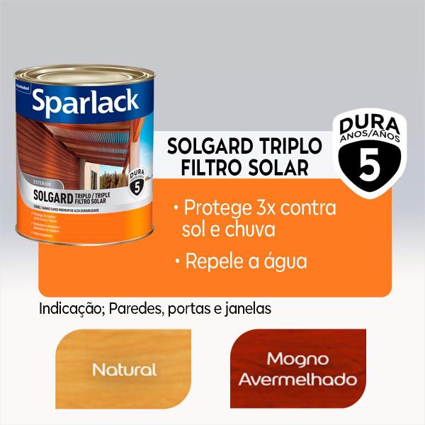 Imagem de Verniz Solgard Triplo Filtro Solar Sparlack Acetinado 900ml - Coral