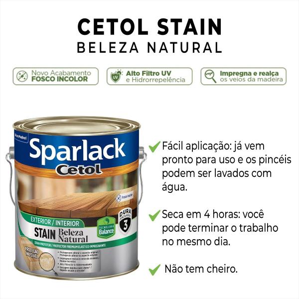 Imagem de Verniz Sparlack Beleza Natural Incolor A Base D' Água Uv Total Proteção