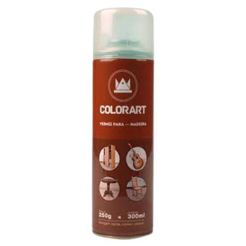 Imagem de Verniz Spray Colorart Cor Natural Brilhante Para Madeira Secagem Rápida Com Filtro Solar 300ml