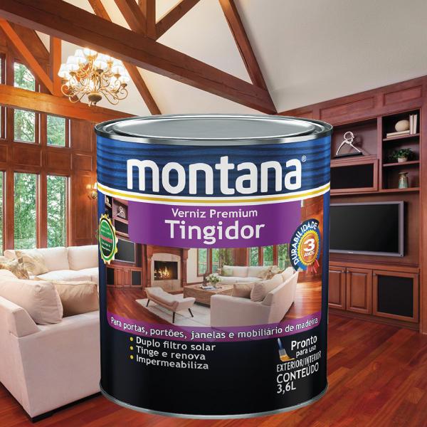 Imagem de Verniz tingidor premium mogno brilhante 900ml montana