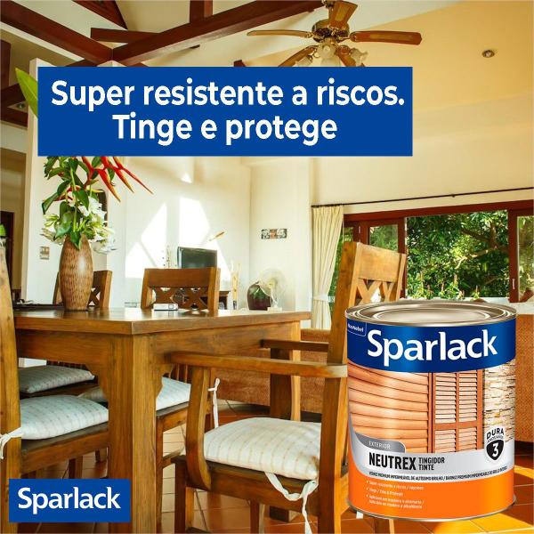 Verniz Tingidor Proteção para Madeiras Sparlack Neutrex Brilhante 900ml Imagem de Verniz Tingidor Proteção para Madeiras Sparlack Neutrex Brilhante 900ml