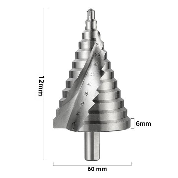 Imagem de Versátil 6-60mm Passo Broca Espiral Sulco Cone Cortador Haste Triangular Para Abertura De Furo De