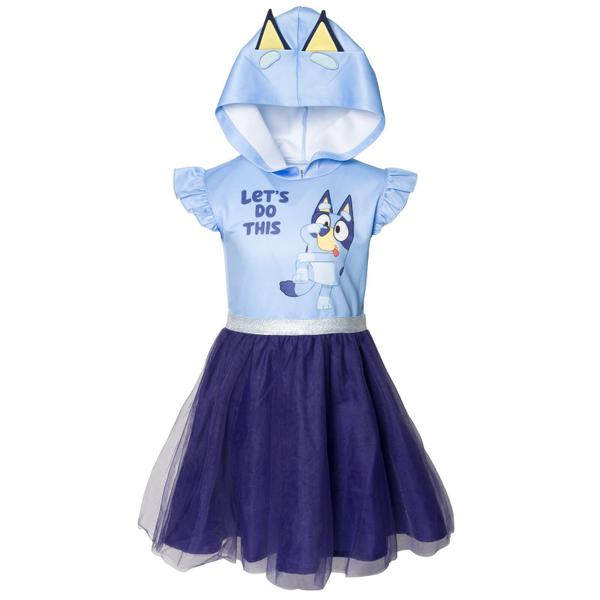 Imagem de Vestido Bluey Mesh Cosplay de manga curta para meninas azul de 8 anos