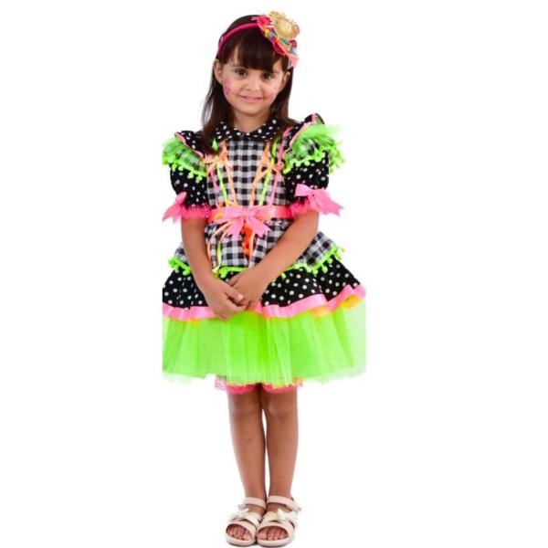 Imagem de Vestido Caipira festa Junina Infantil Neon Papilloo