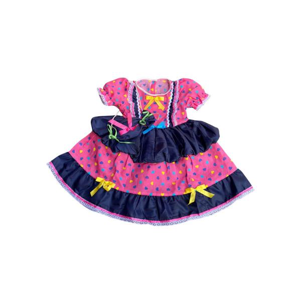 Imagem de Vestido Caipira Junino com Bolsinha Infantil Papilloo