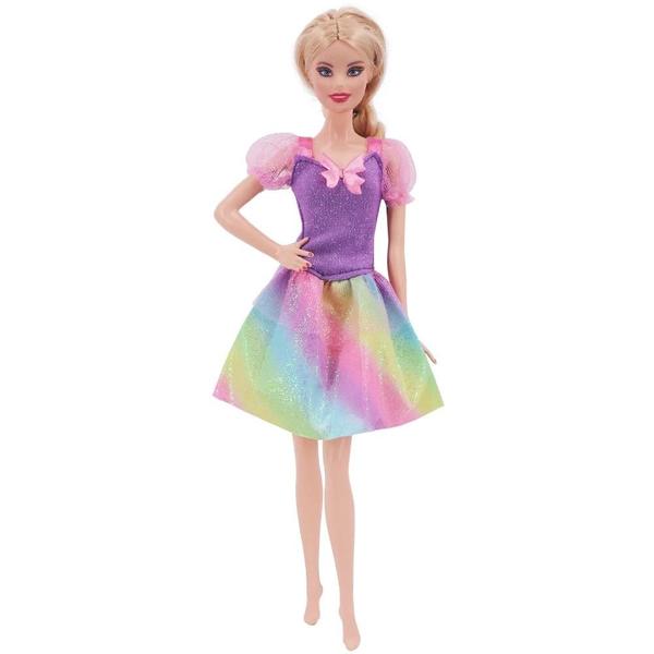 Imagem de Vestido Colorido de Asas de Borboleta para Boneca Barbie (11,8 Polegadas) - Roupas de Conto de Fadas