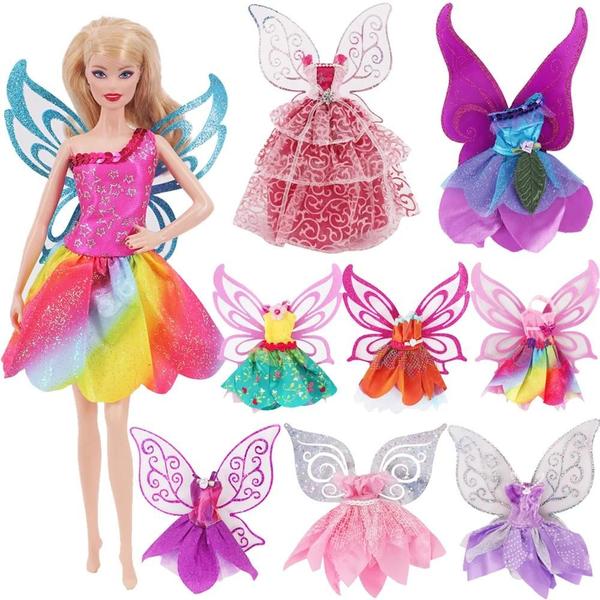 Imagem de Vestido Colorido de Asas de Borboleta para Boneca Barbie (11,8 Polegadas) - Roupas de Conto de Fadas