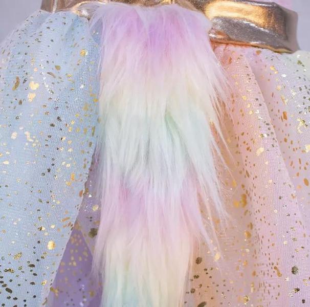 Vestido Colorido Fantasia Infantil De Unicórnio Com Tiara E Asa